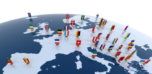 ETIAS- mapa banderas países Europa