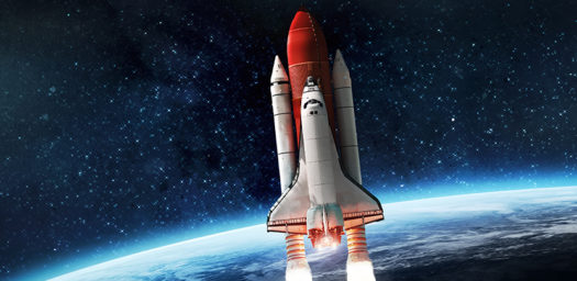 Cohete en el espacio