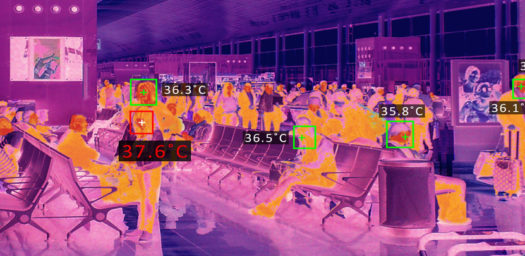 Cámara térmica en aeropuerto