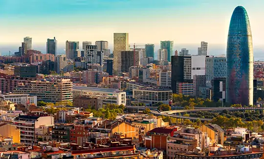 Skyline de Barcelona, uno de los mejores lugares para emprender en España.