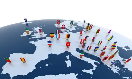 ETIAS- mapa banderas países Europa